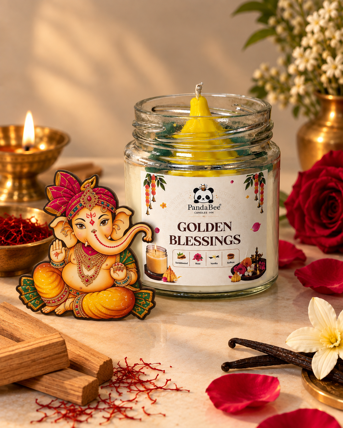 Golden Blessings Ganesh Chaturthi Candle Hamper