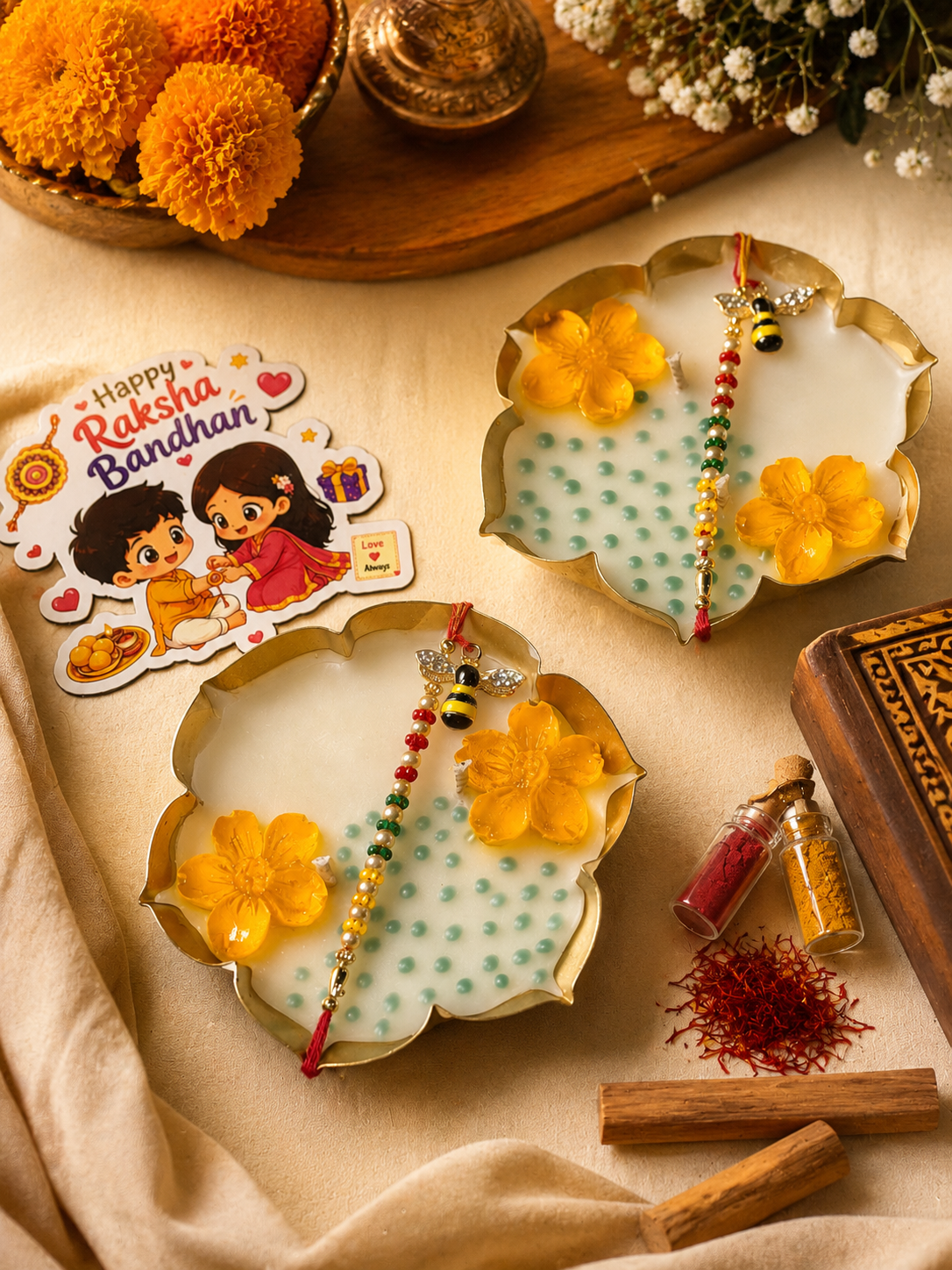 Sacred Thread Rakshabandhan Candle Hamper